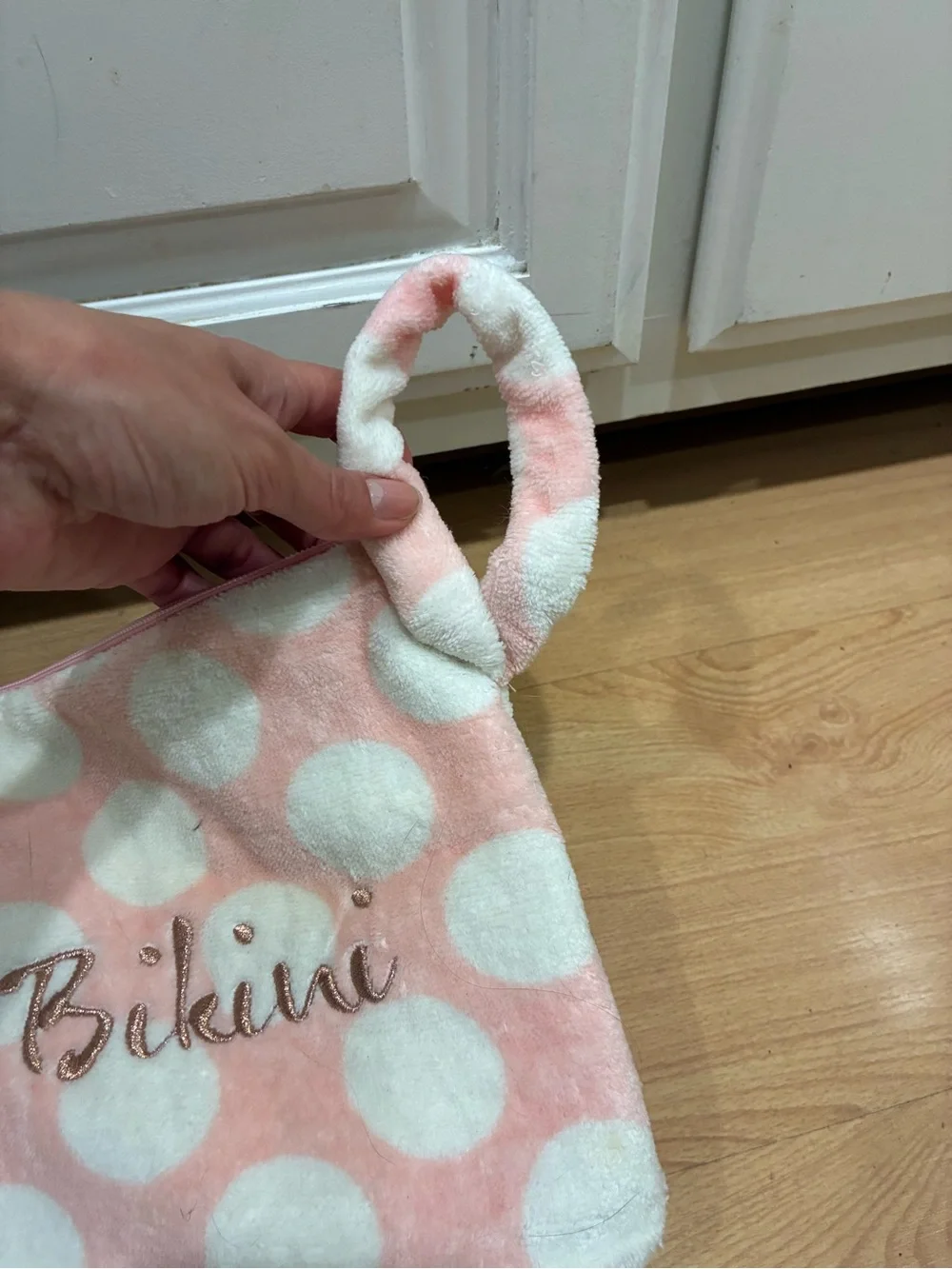 Victoria's Secret Pink and White Polka Dot 'Wet Bikini' Cosmetic Pouch